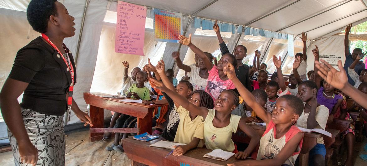 Students participate in an accelerated education program at the Kashojwa Learning Center, Uganda.